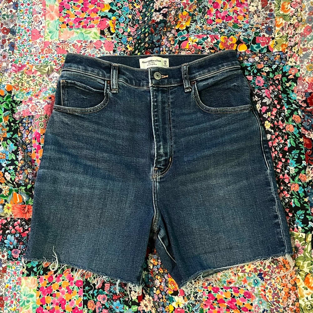 A&F Stretch Denim Bike Shorts